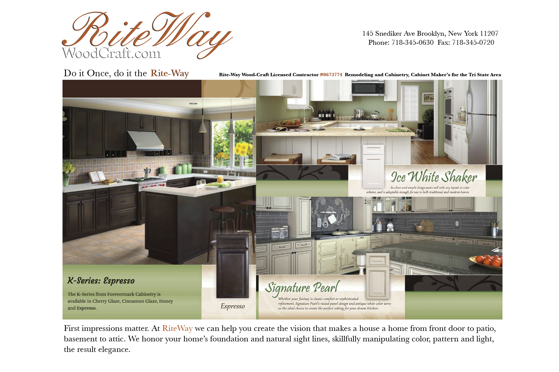 Rite-Way Wood-Craft Licensed Contractor Remodeling and Cabinetry, Cabinet Maker’s for the Tri State Area